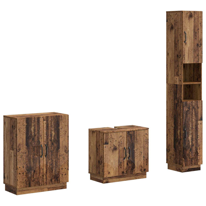 Set de cabinet pentru baie cu 3 piese HOORN Lemn vechi - WALTI WALTI