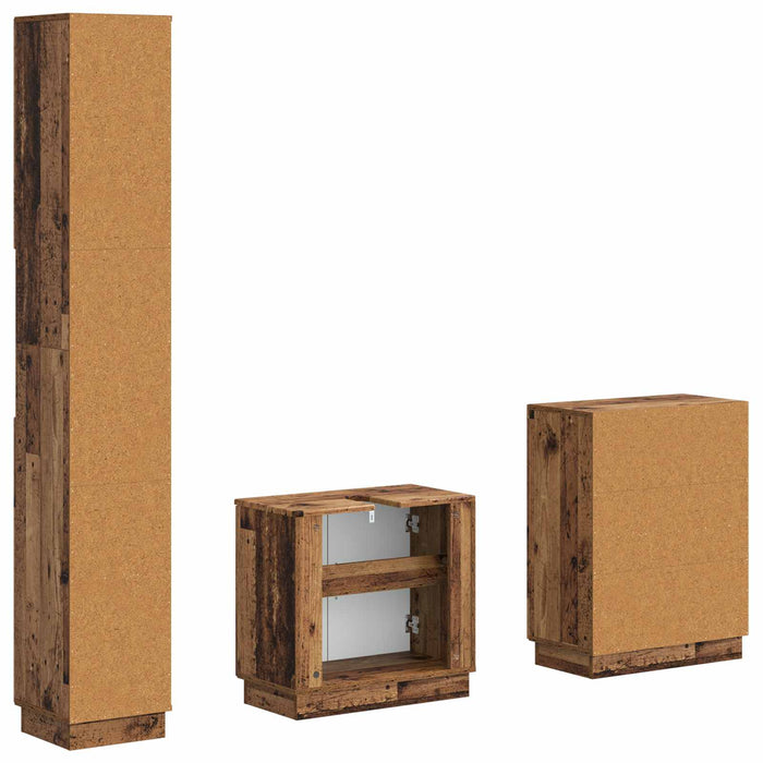 Set de cabinet pentru baie cu 3 piese HOORN Lemn vechi - WALTI WALTI