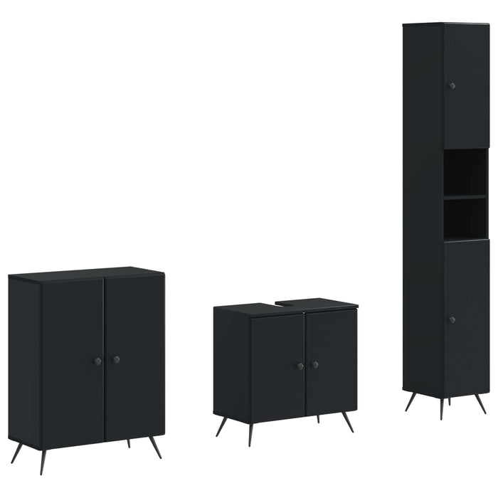 Set de cabinet pentru baie cu 3 piese BREDA Negru - WALTI WALTI