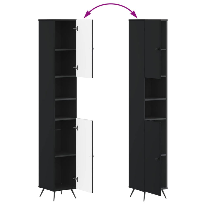 Set de cabinet pentru baie cu 3 piese BREDA Negru - WALTI WALTI