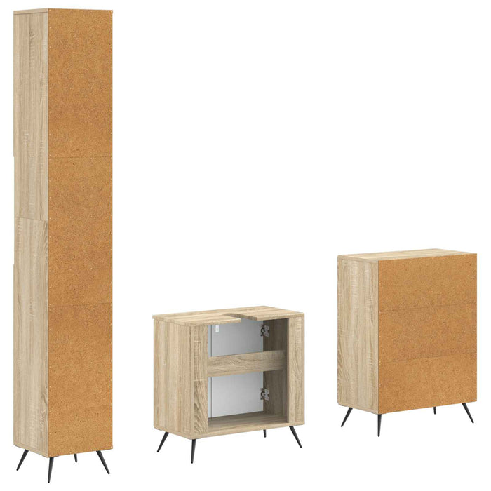 Set de cabinet pentru baie cu 3 piese BREDA Stejar Sonoma - WALTI WALTI