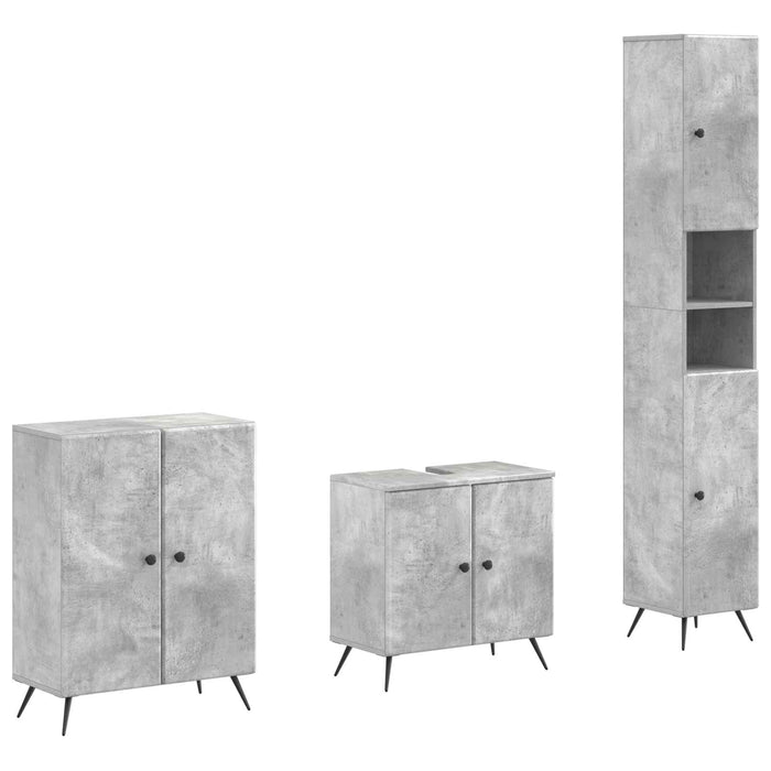 Set de cabinet pentru baie cu 3 piese BREDA Gri Beton - WALTI WALTI