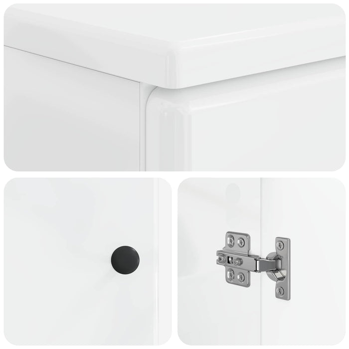 Set de cabinet pentru baie cu 3 piese BREDA Alb foarte lucios - WALTI WALTI