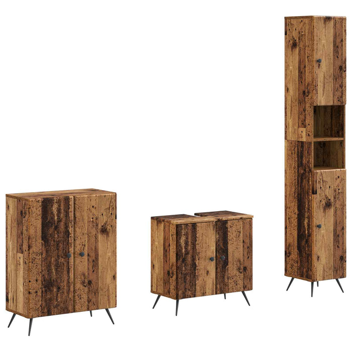 Set de cabinet pentru baie cu 3 piese BREDA Lemn vechi - WALTI WALTI