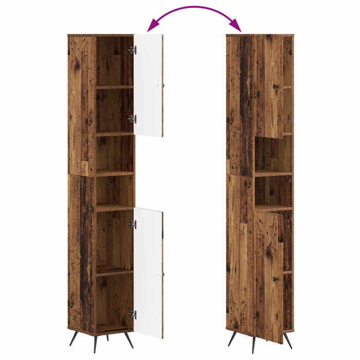 Set de cabinet pentru baie cu 3 piese BREDA Lemn vechi - WALTI WALTI