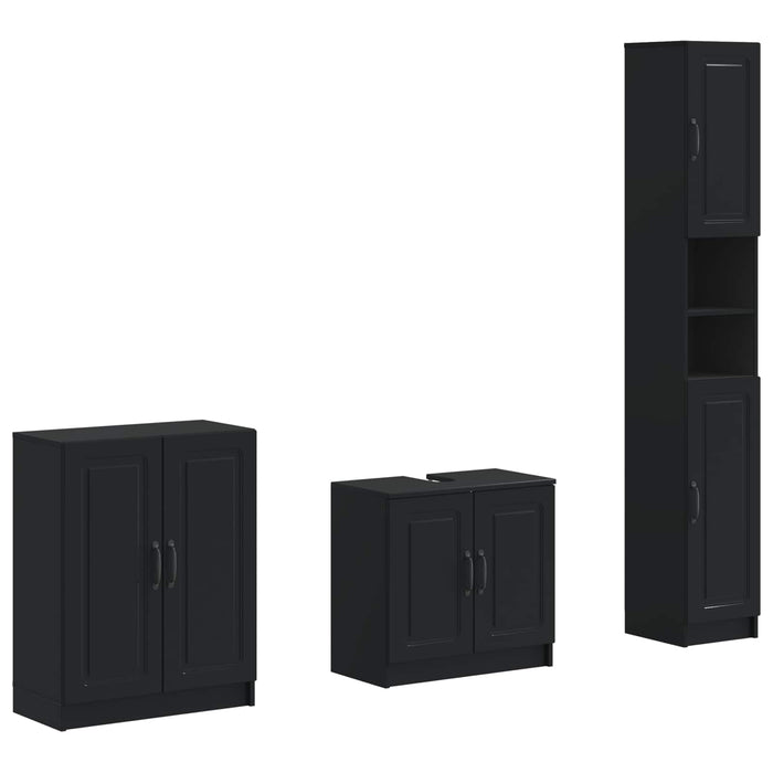 Set de cabinet pentru baie cu 3 piese UTRECHT Negru - WALTI WALTI