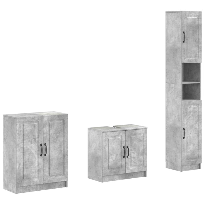 Set de cabinet pentru baie cu 3 piese UTRECHT Gri Beton - WALTI WALTI