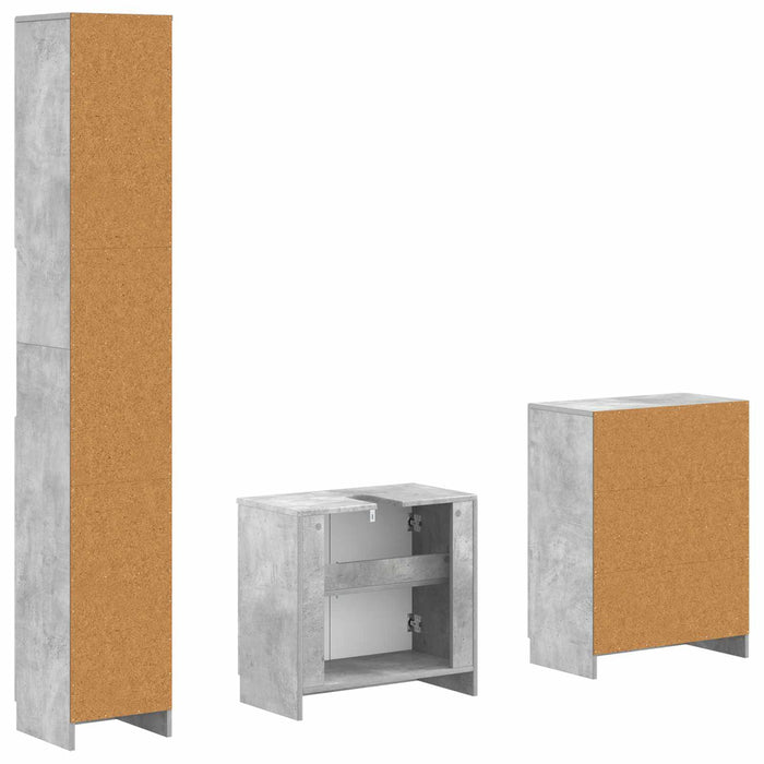 Set de cabinet pentru baie cu 3 piese UTRECHT Gri Beton - WALTI WALTI
