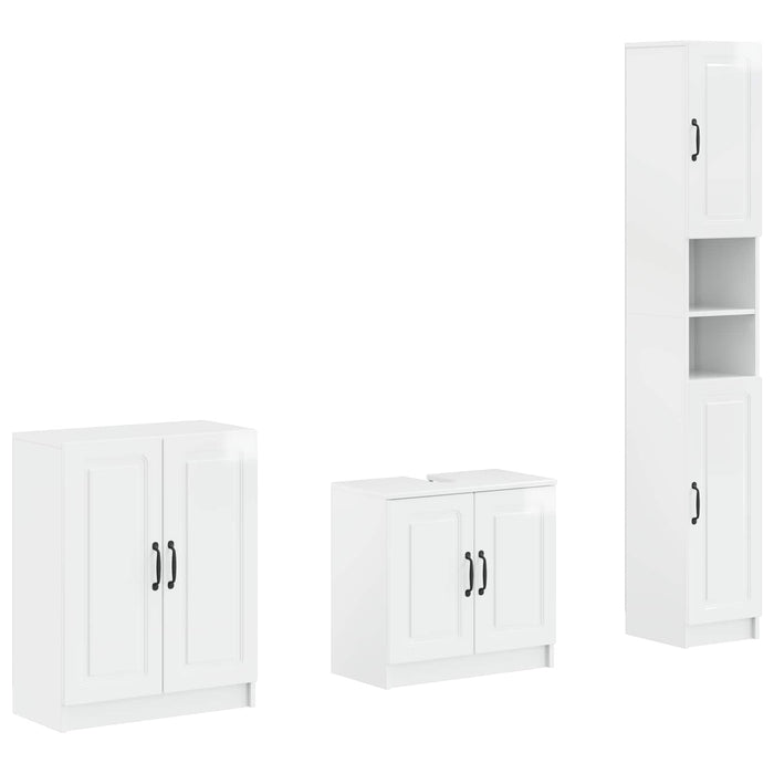 Set de cabinet pentru baie cu 3 piese UTRECHT Alb foarte lucios - WALTI WALTI