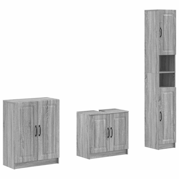 Set de cabinet pentru baie cu 3 piese UTRECHT Sonoma gri - WALTI WALTI