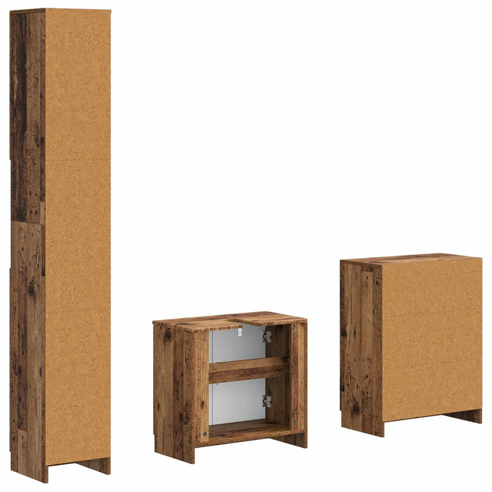 Set de cabinet pentru baie cu 3 piese UTRECHT Lemn vechi - WALTI WALTI