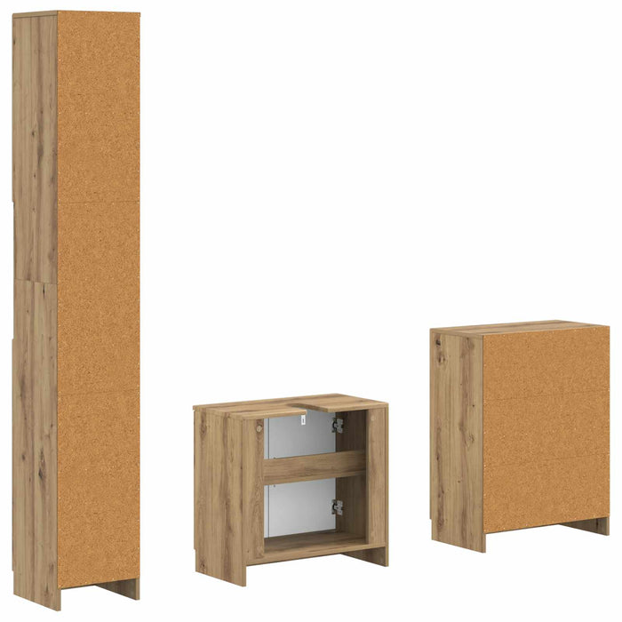 Set de cabinet pentru baie cu 3 piese UTRECHT Stejar Artizanal - WALTI WALTI