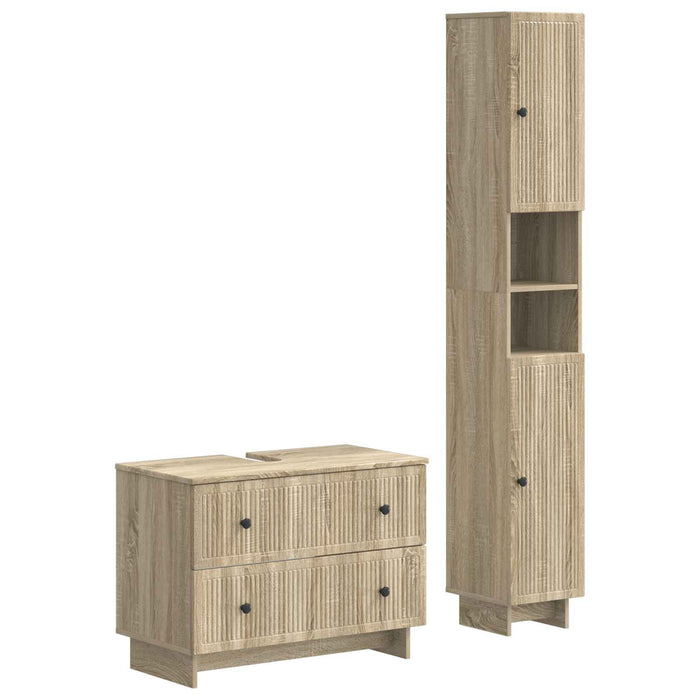 Set de dulapuri pentru baie, 2 piese EDE Stejar Sonoma - WALTI WALTI