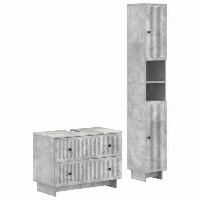 Set de dulapuri pentru baie, 2 piese EDE Gri Beton - WALTI WALTI