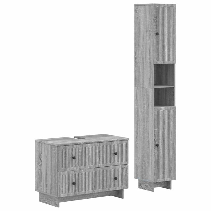 Set de dulapuri pentru baie, 2 piese EDE Sonoma gri - WALTI WALTI