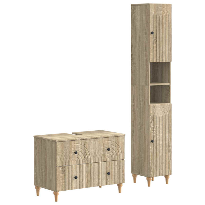 Set de dulapuri pentru baie, 2 piese ALKMAAR Stejar Sonoma - WALTI WALTI