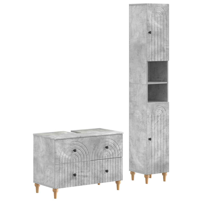 Set de dulapuri pentru baie, 2 piese ALKMAAR Gri Beton - WALTI WALTI