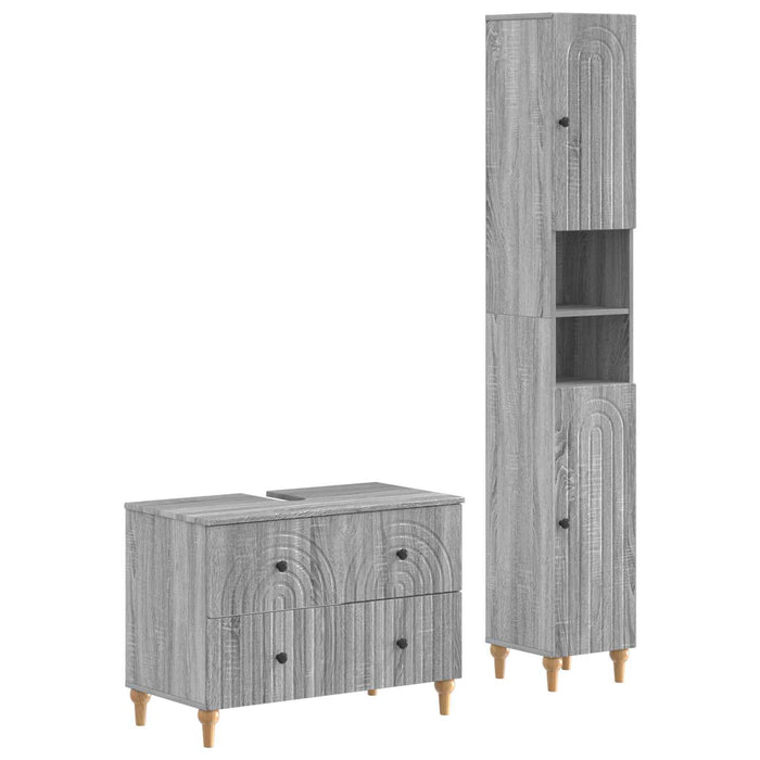Set de dulapuri pentru baie, 2 piese ALKMAAR Sonoma gri - WALTI WALTI