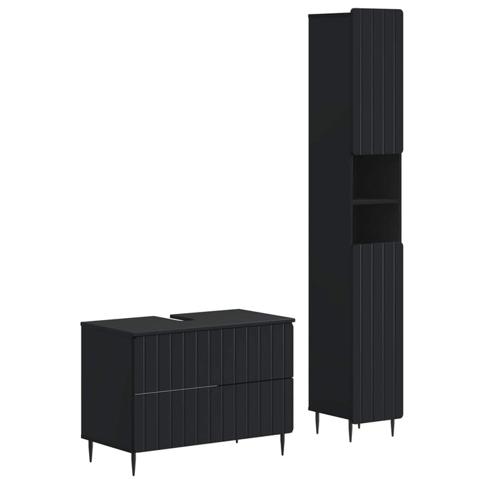Set de dulapuri pentru baie, 2 piese ZWOLLE Negru - WALTI WALTI