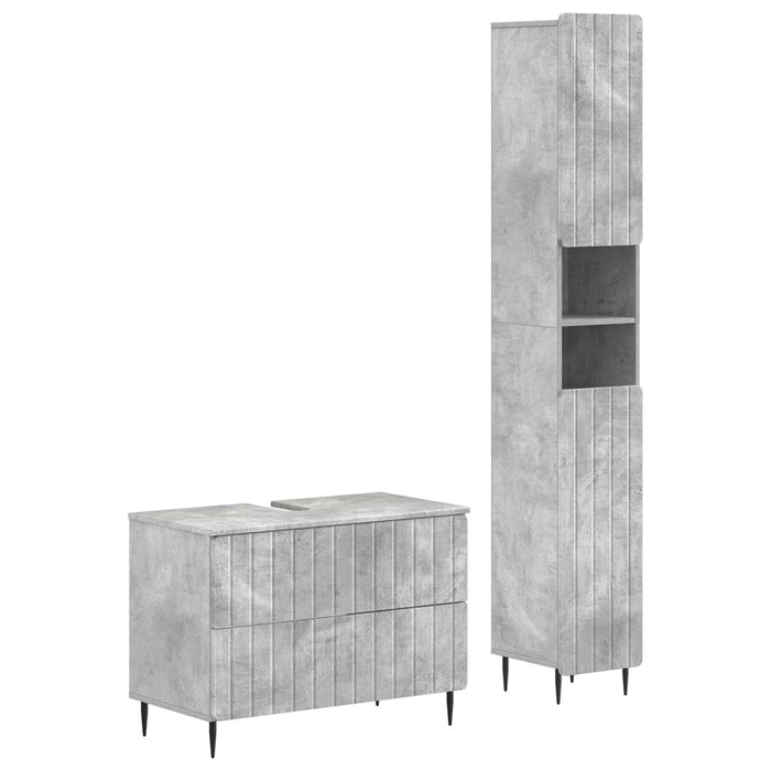 Set de dulapuri pentru baie, 2 piese ZWOLLE Gri Beton - WALTI WALTI