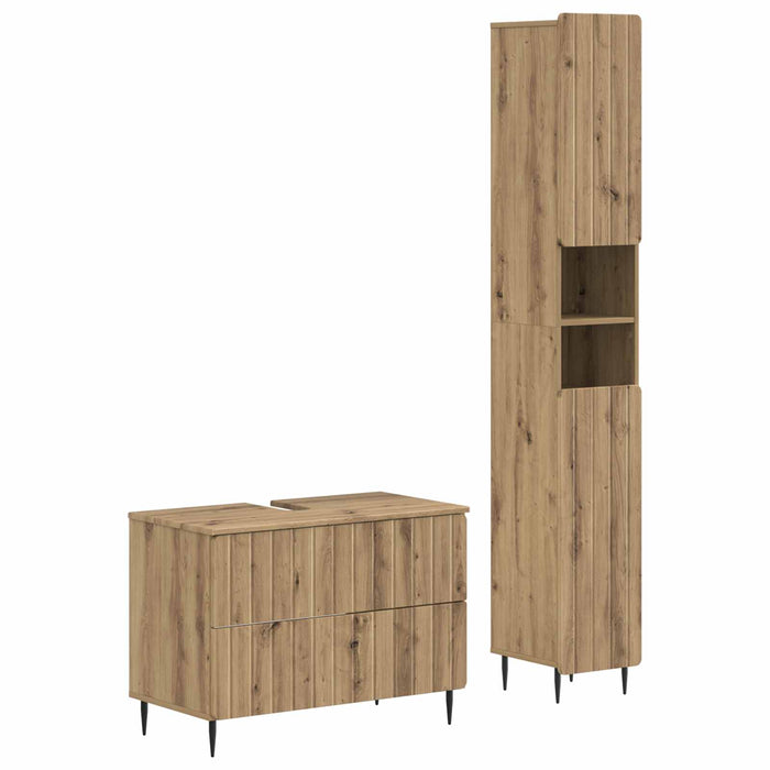 Set de dulapuri pentru baie, 2 piese ZWOLLE Stejar Artizanal - WALTI WALTI