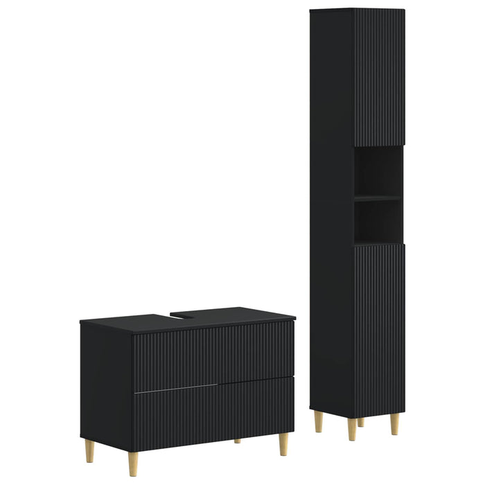 Set de dulapuri pentru baie, 2 piese ARNHEM Negru - WALTI WALTI
