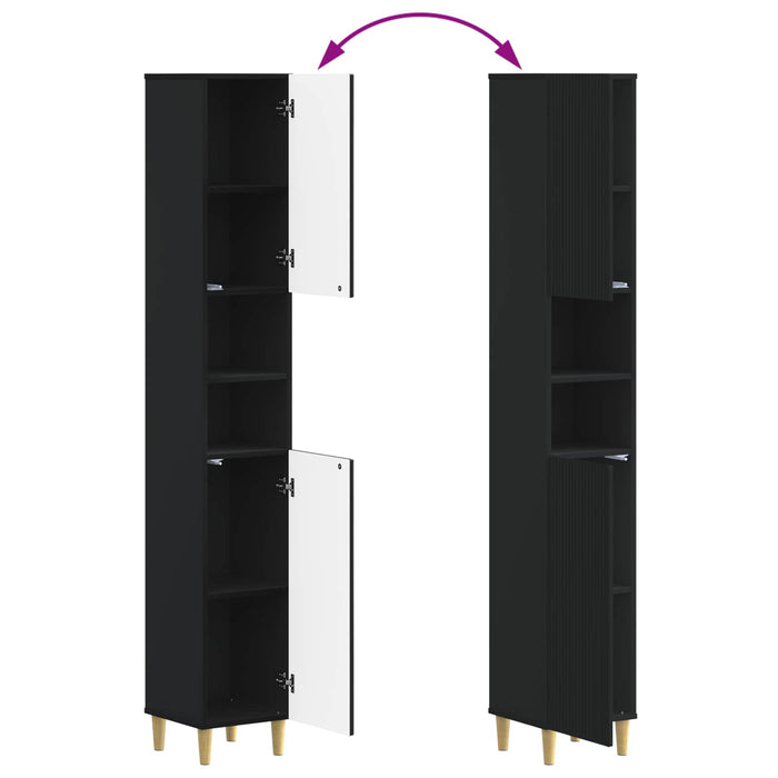 Set de dulapuri pentru baie, 2 piese ARNHEM Negru - WALTI WALTI