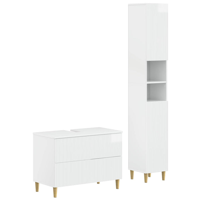 Set de dulapuri pentru baie, 2 piese ARNHEM Alb foarte lucios - WALTI WALTI