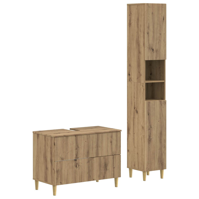 Set de dulapuri pentru baie, 2 piese ARNHEM Stejar Artizanal - WALTI WALTI