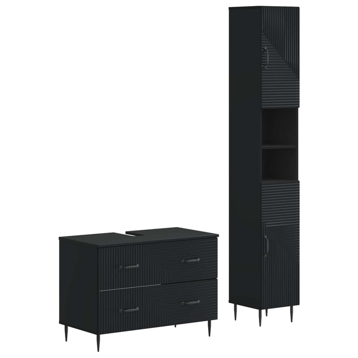 Set de dulapuri pentru baie, 2 piese HAARLEM Negru - WALTI WALTI