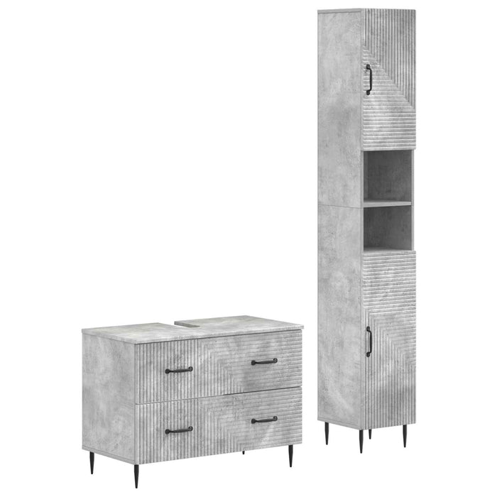 Set de dulapuri pentru baie, 2 piese HAARLEM Gri Beton - WALTI WALTI