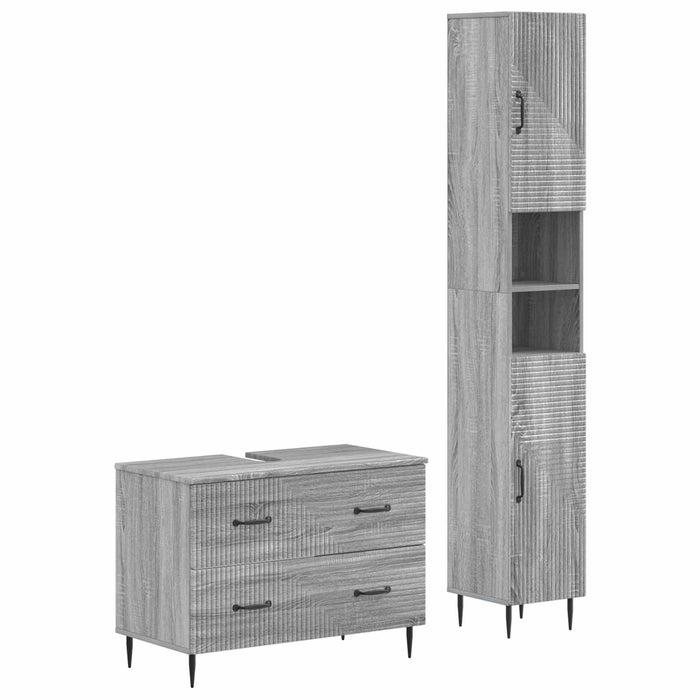 Set de dulapuri pentru baie, 2 piese HAARLEM Sonoma gri - WALTI WALTI