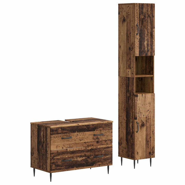 Set de dulapuri pentru baie, 2 piese HAARLEM Lemn vechi - WALTI WALTI
