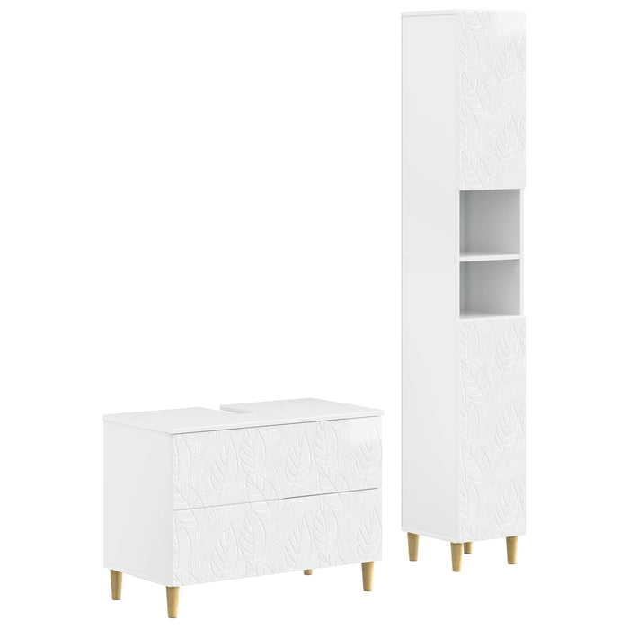 Set de dulapuri pentru baie, 2 piese DELFT Alb foarte lucios - WALTI WALTI