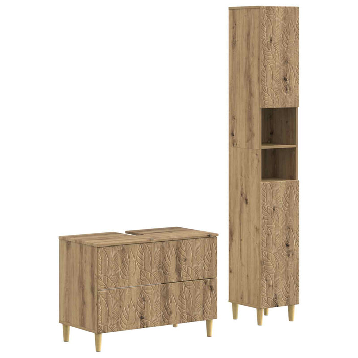 Set de dulapuri pentru baie, 2 piese DELFT Stejar Artizanal - WALTI WALTI