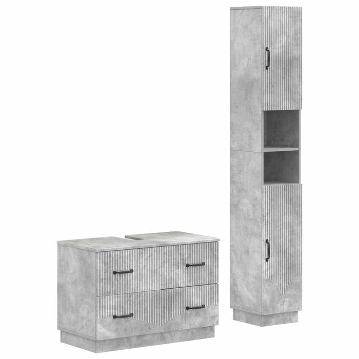 Set de dulapuri pentru baie, 2 piese HOORN Gri Beton - WALTI WALTI