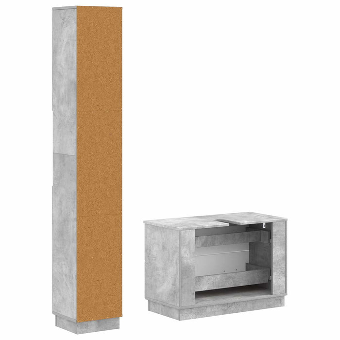 Set de dulapuri pentru baie, 2 piese HOORN Gri Beton - WALTI WALTI