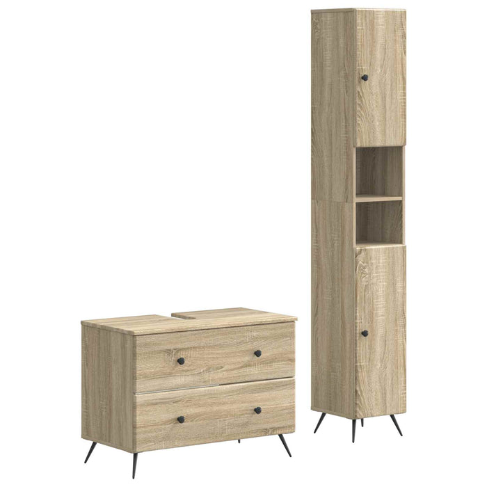 Set de dulapuri pentru baie, 2 piese BREDA Stejar Sonoma - WALTI WALTI