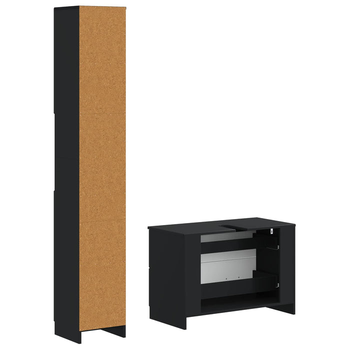 Set de dulapuri pentru baie, 2 piese UTRECHT Negru - WALTI WALTI
