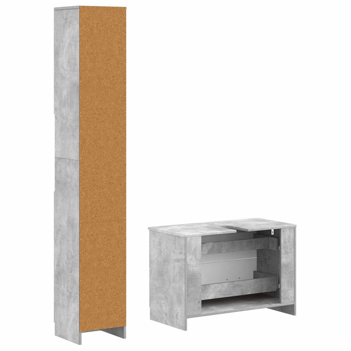 Set de dulapuri pentru baie, 2 piese UTRECHT Gri Beton - WALTI WALTI