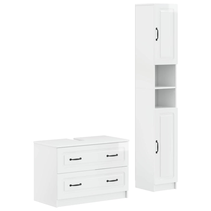 Set de dulapuri pentru baie, 2 piese UTRECHT Alb foarte lucios - WALTI WALTI