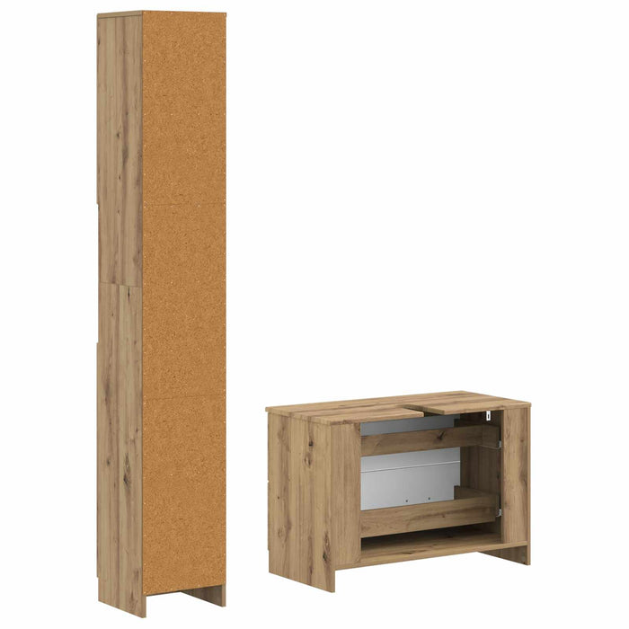 Set de dulapuri pentru baie, 2 piese UTRECHT Stejar Artizanal - WALTI WALTI