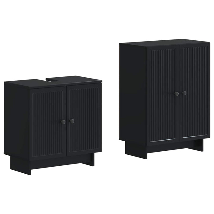 Set de dulapuri pentru baie, 2 piese EDE Negru Lemn prelucrat - WALTI WALTI