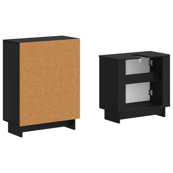 Set de dulapuri pentru baie, 2 piese EDE Negru Lemn prelucrat - WALTI WALTI