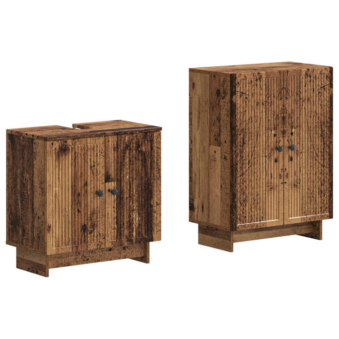 Set de dulapuri pentru baie, 2 piese EDE Lemn vechi - WALTI WALTI