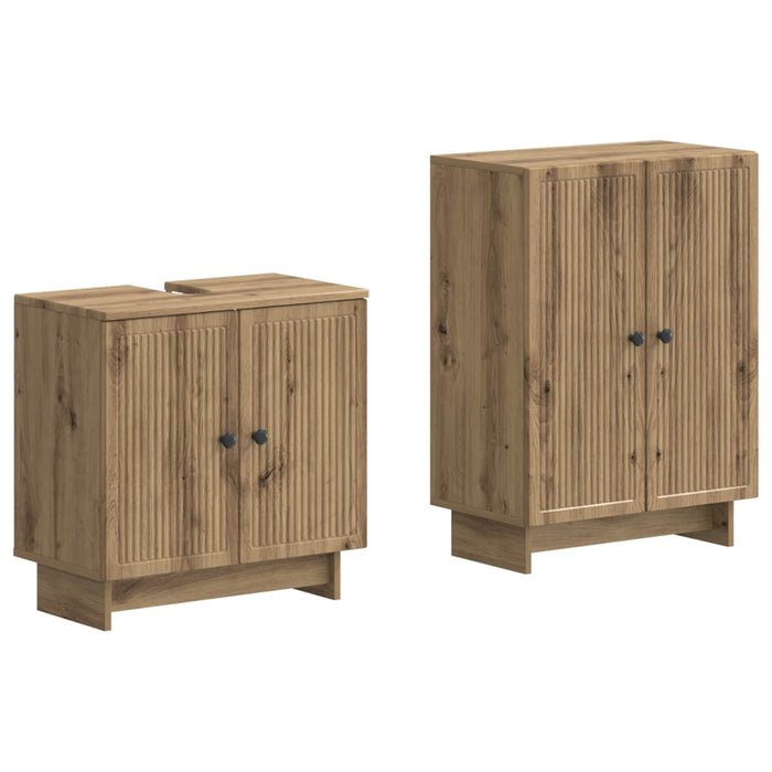 Set de dulapuri pentru baie, 2 piese EDE Stejar Artizanal - WALTI WALTI