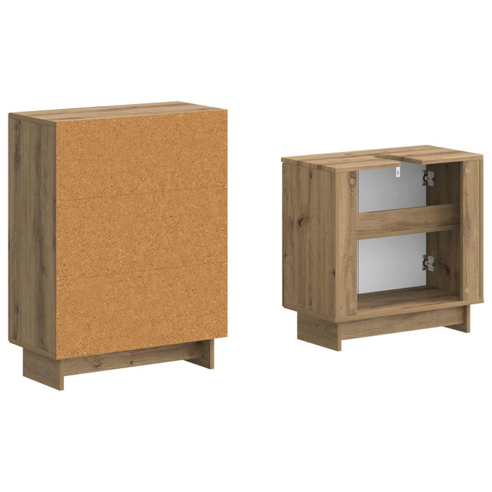Set de dulapuri pentru baie, 2 piese EDE Stejar Artizanal - WALTI WALTI