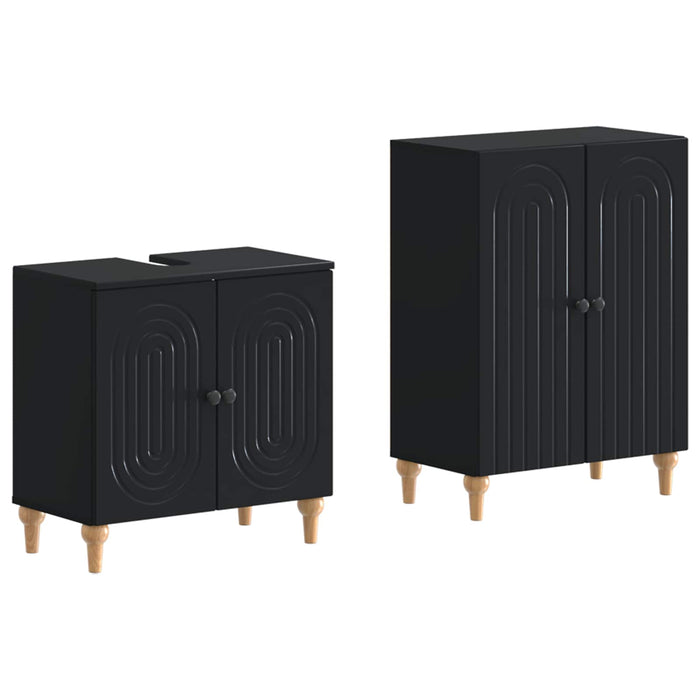 Set de dulapuri pentru baie, 2 piese ALKMAAR Negru - WALTI WALTI