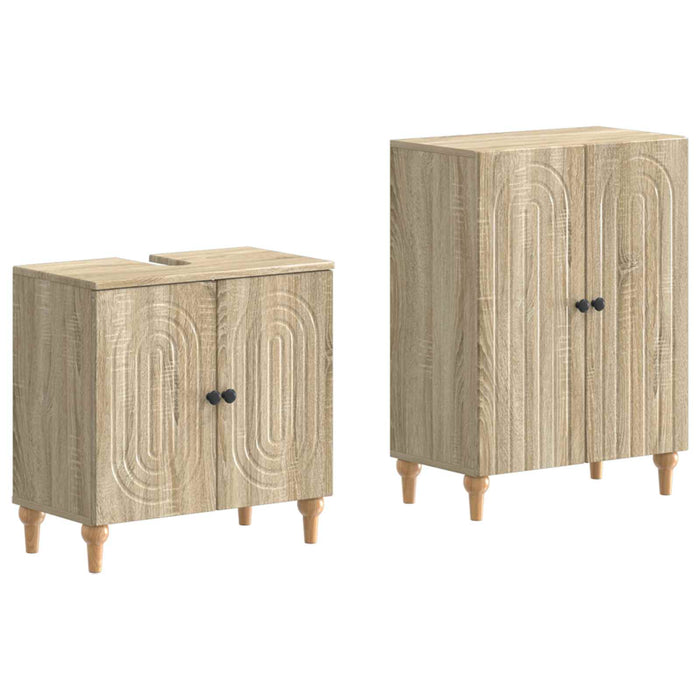 Set de dulapuri pentru baie, 2 piese ALKMAAR Stejar Sonoma - WALTI WALTI