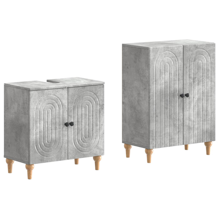 Set de dulapuri pentru baie, 2 piese ALKMAAR Gri Beton - WALTI WALTI